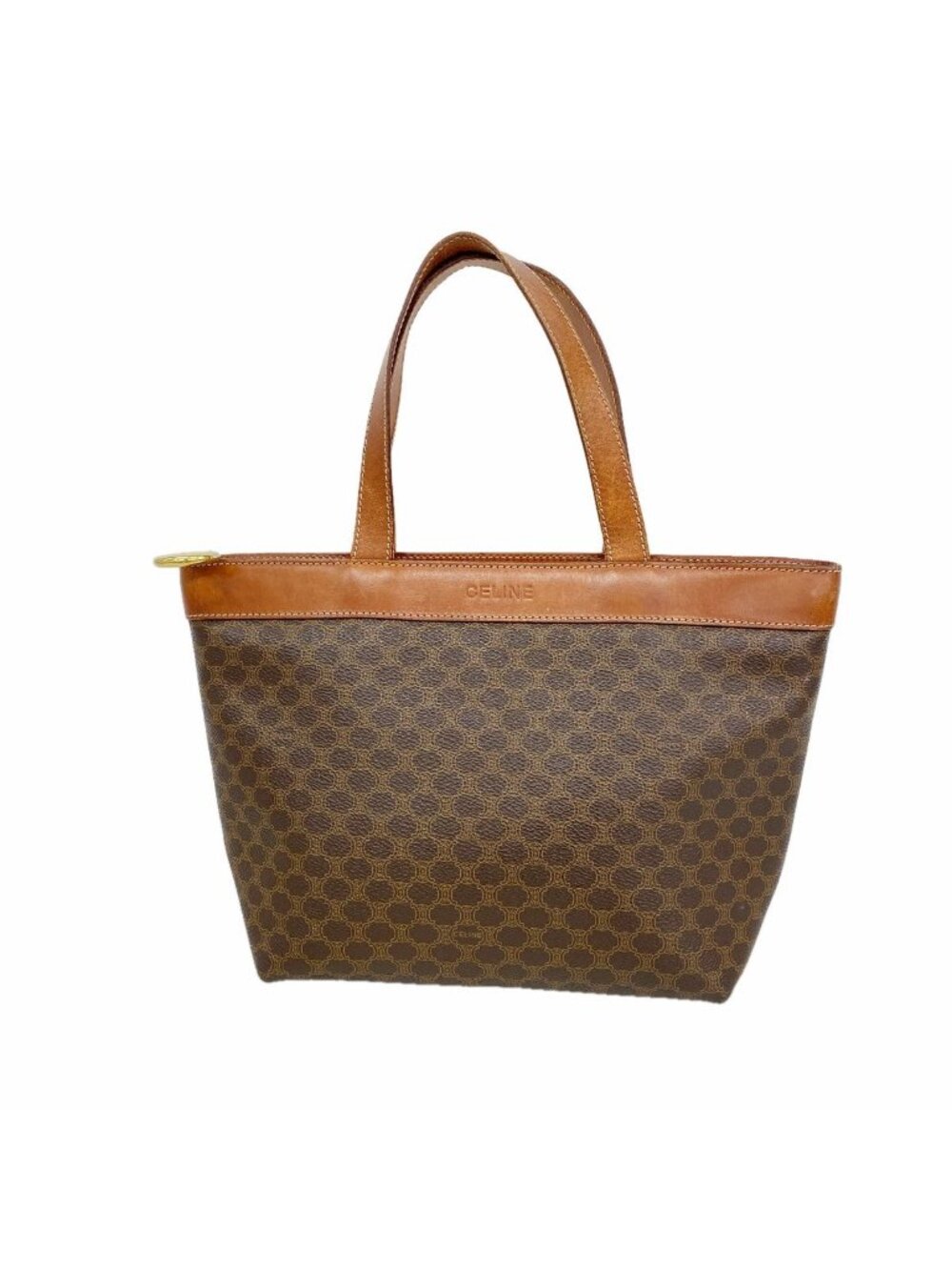 Celine Handbag Macadam Brown Gold